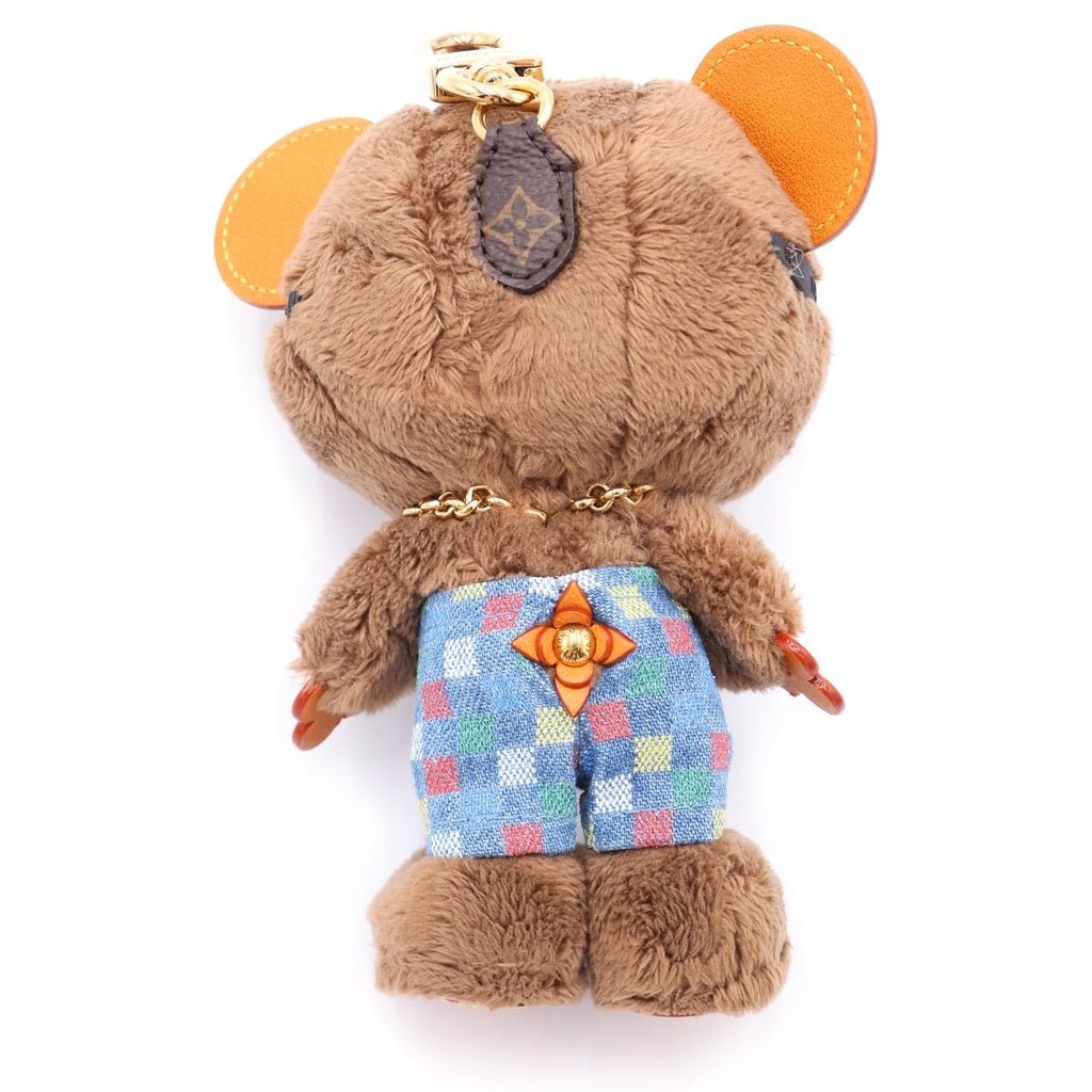 LOUIS VUITTON(ルイヴィトン) LV×NIGO LVベア バッグチャーム キーホルダー ブラウン M03178 ゴールド金具 レディース