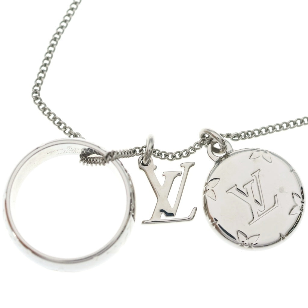 LOUIS VUITTON(ルイヴィトン) リングネックレス モノグラム メタル シルバー ペンダント チェーン M62485