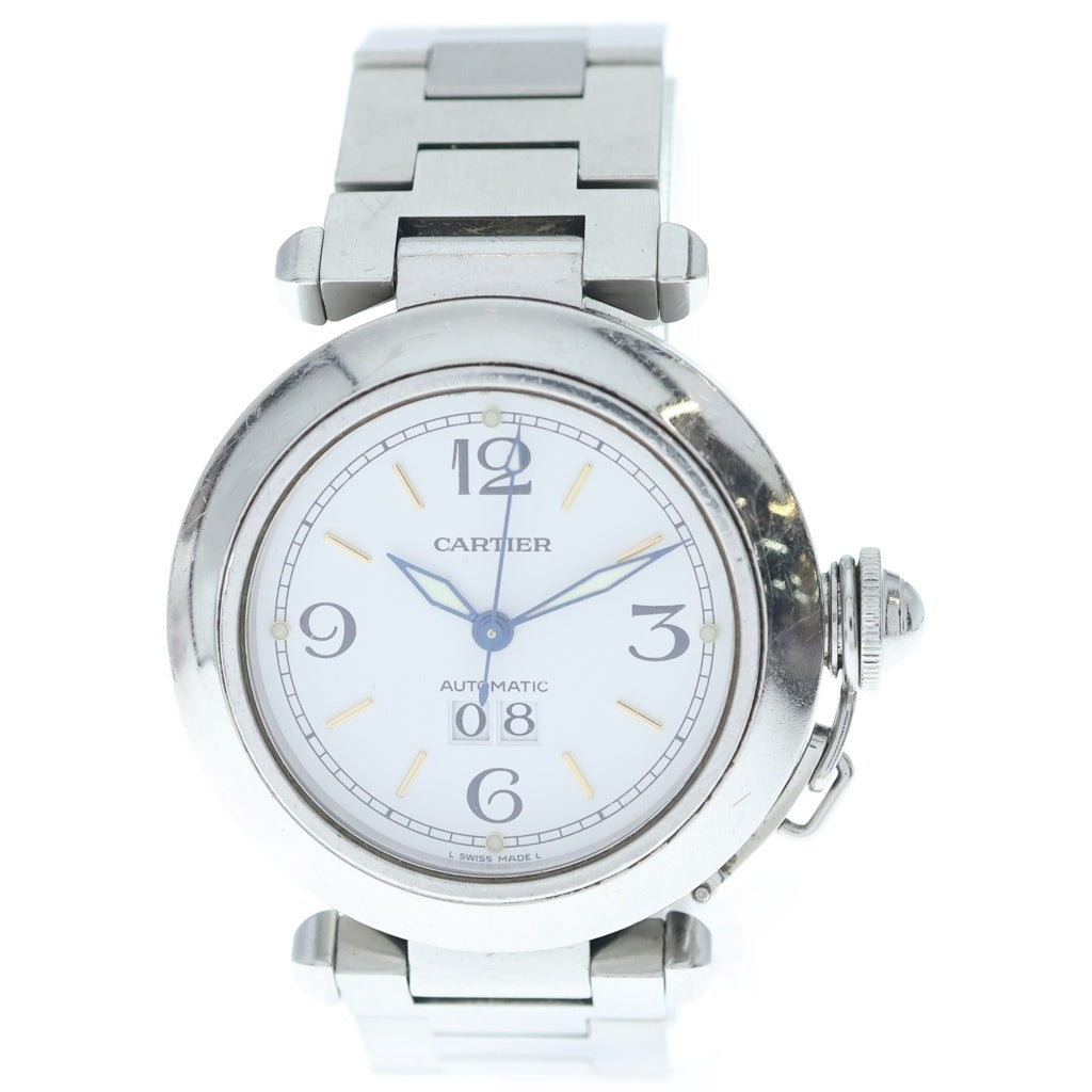 Cartier(カルティエ) パシャC ビッグデイト 白文字盤 自動巻き 腕時計 シルバー W31044M7