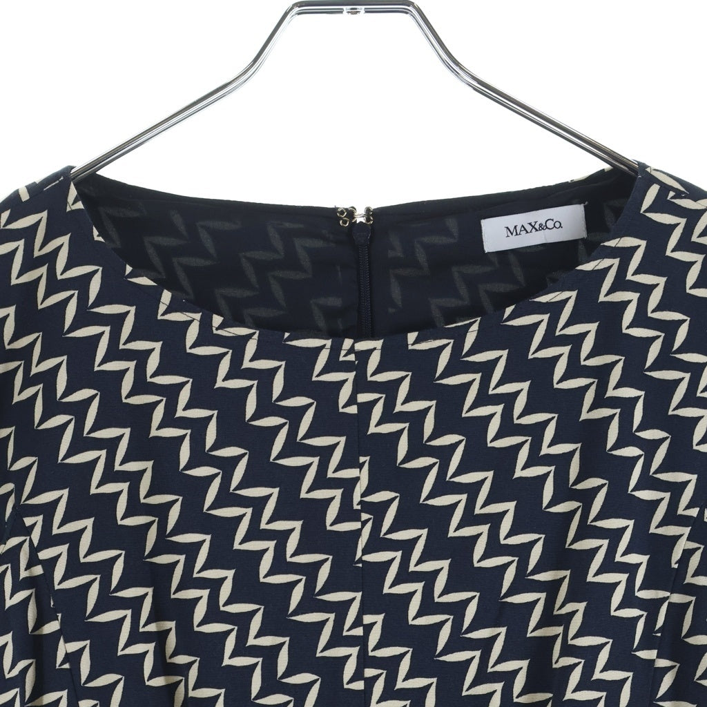 MAX&CO(マックス アンド コー) MAX&co マックスアンドコー ひざ丈半袖ワンピース ネイビー #36 レディース