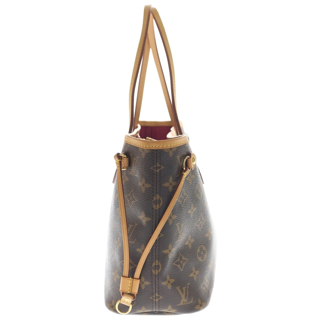 LOUIS VUITTON(ルイヴィトン) モノグラム ネヴァーフルPM フューシャ ハンドバッグ トートバッグ ブラウン レザー×PVC M41001 ゴールド金具 レディース