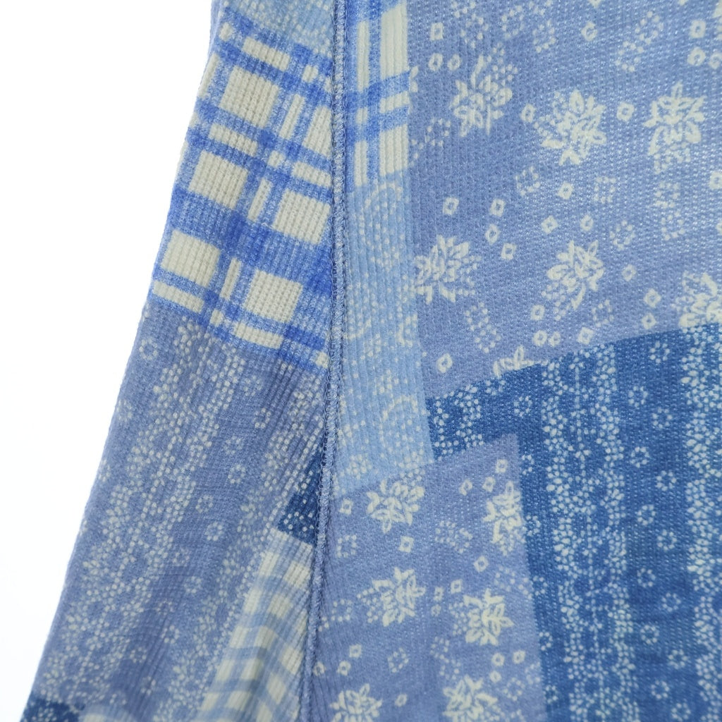 POLO RALPH LAUREN(ポロラルフローレン) パッチワークノースリーブロングワンピース ライトブルー #160/84A レディース