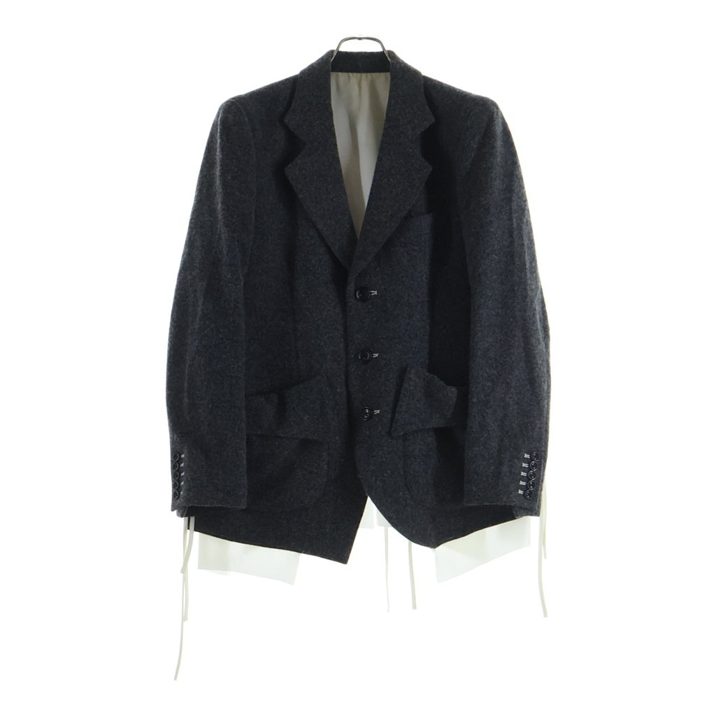 sulvam(サルバム) 23AW 3button piping jacket ウールテーラードジャケット グレー