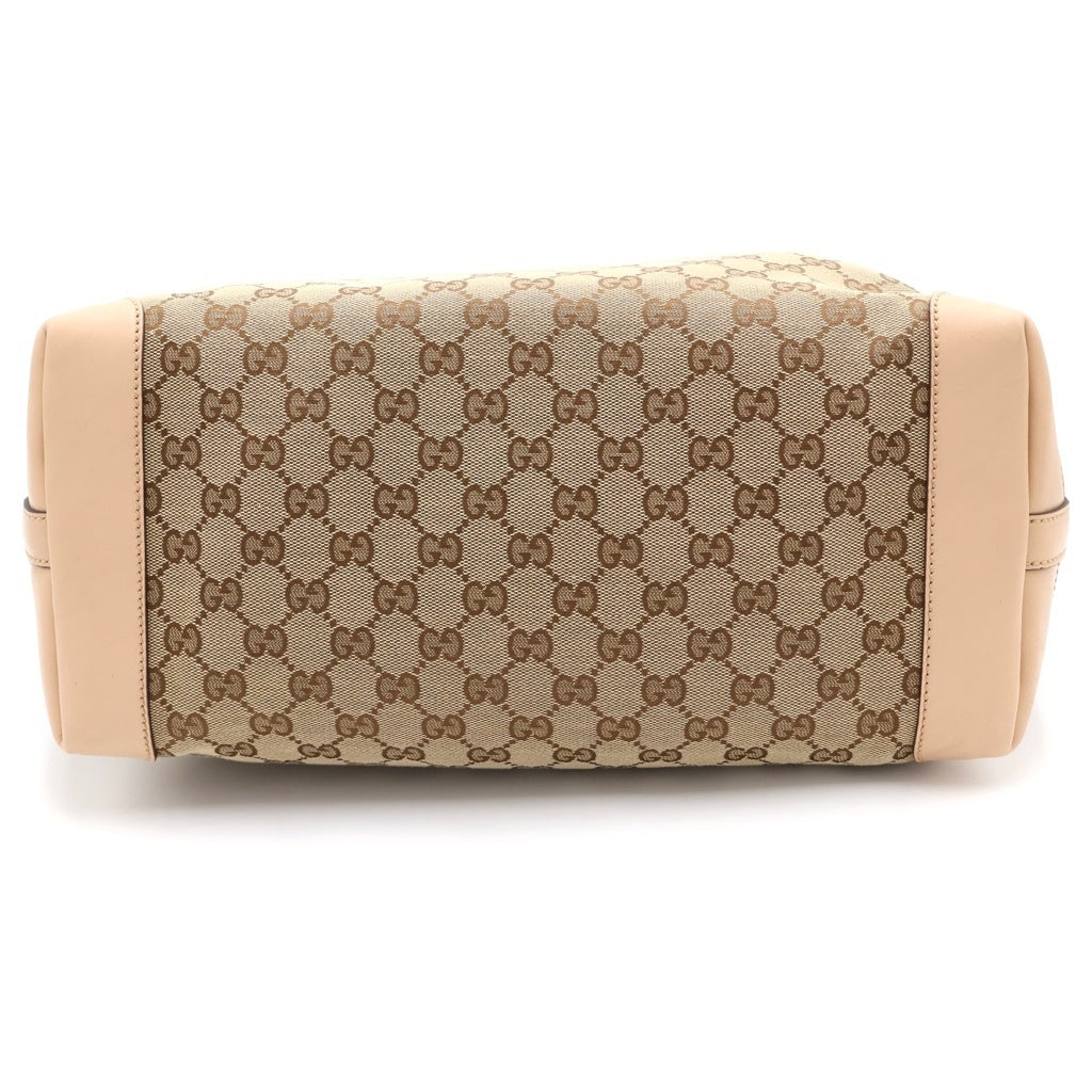 GUCCI(グッチ) GGキャンバス レザー トートバッグ ベージュ 247209 レディース