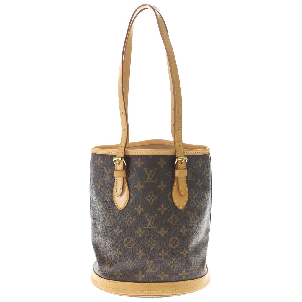 LOUIS VUITTON(ルイヴィトン) モノグラム バゲットPM ハンドバッグ ミニトートバッグ ブラウン レザー×PVC M42238 ゴールド金具 レディース