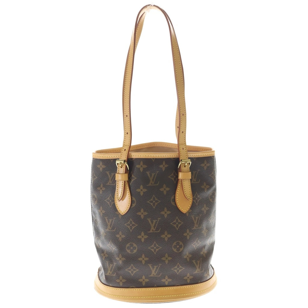LOUIS VUITTON(ルイヴィトン) モノグラム バゲットPM ハンドバッグ ミニトートバッグ ブラウン レザー×PVC M42238 ゴールド金具 レディース