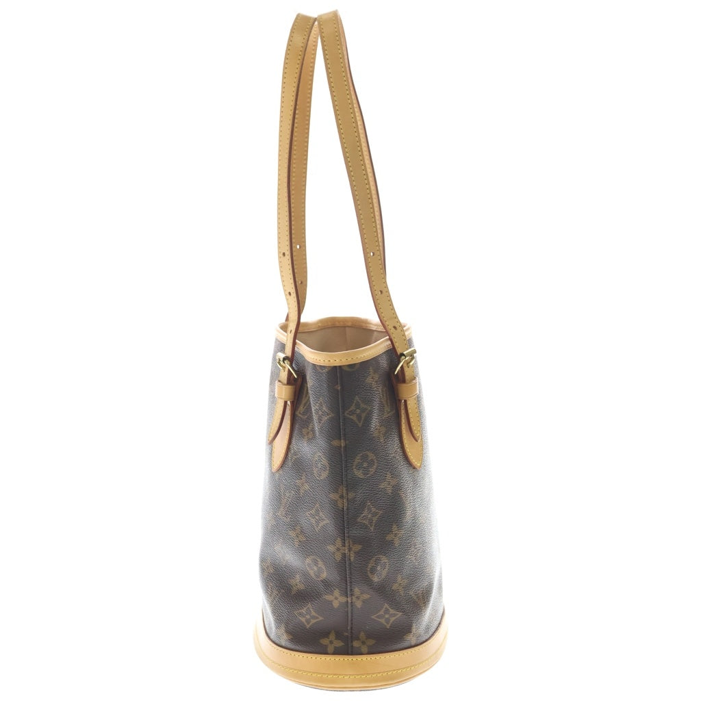 LOUIS VUITTON(ルイヴィトン) モノグラム バゲットPM ハンドバッグ ミニトートバッグ ブラウン レザー×PVC M42238 ゴールド金具 レディース