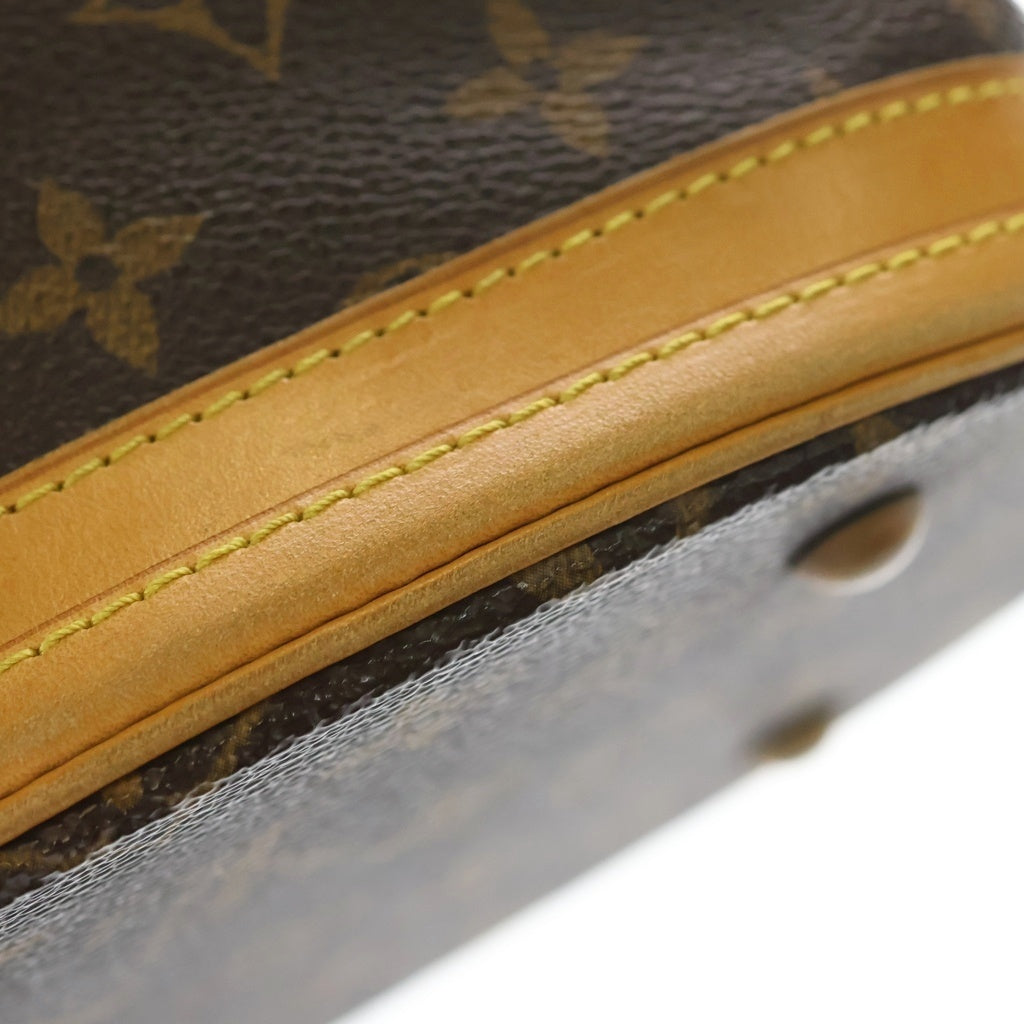 LOUIS VUITTON(ルイヴィトン) モノグラム バゲットPM ハンドバッグ ミニトートバッグ ブラウン レザー×PVC M42238 ゴールド金具 レディース