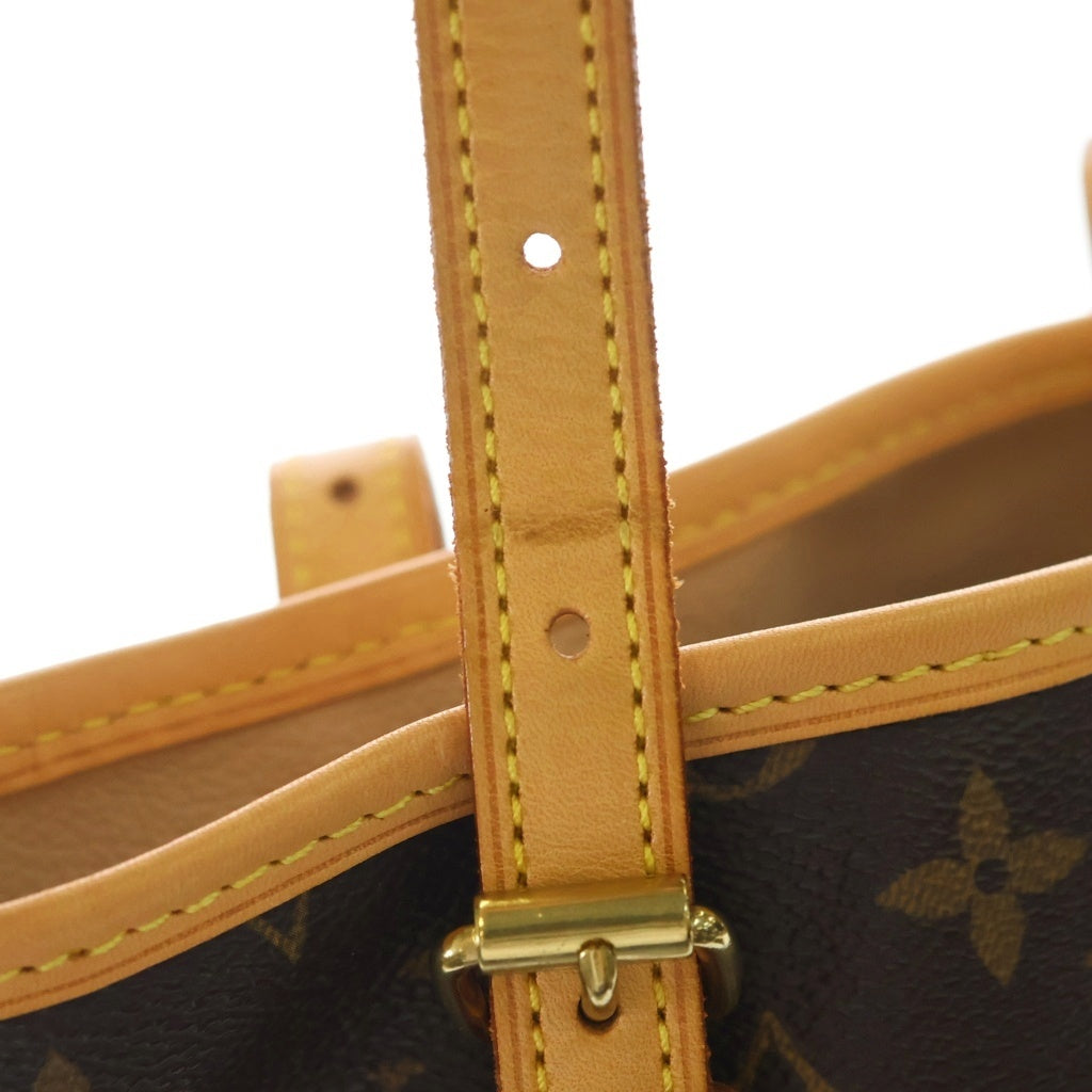 LOUIS VUITTON(ルイヴィトン) モノグラム バゲットPM ハンドバッグ ミニトートバッグ ブラウン レザー×PVC M42238 ゴールド金具 レディース