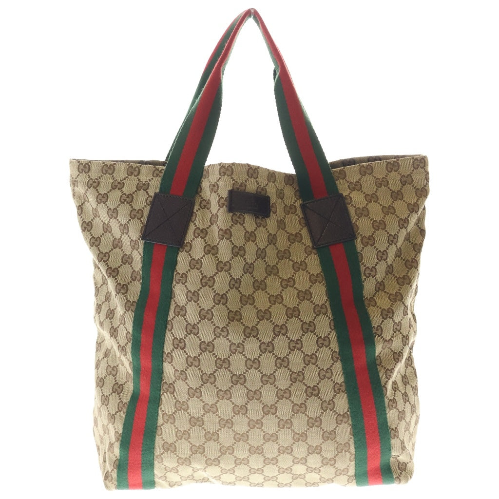 GUCCI(グッチ) GGキャンバス シェリーライン トートバッグ ハンドバッグ ブラウン キャンバス 189669 レディース
