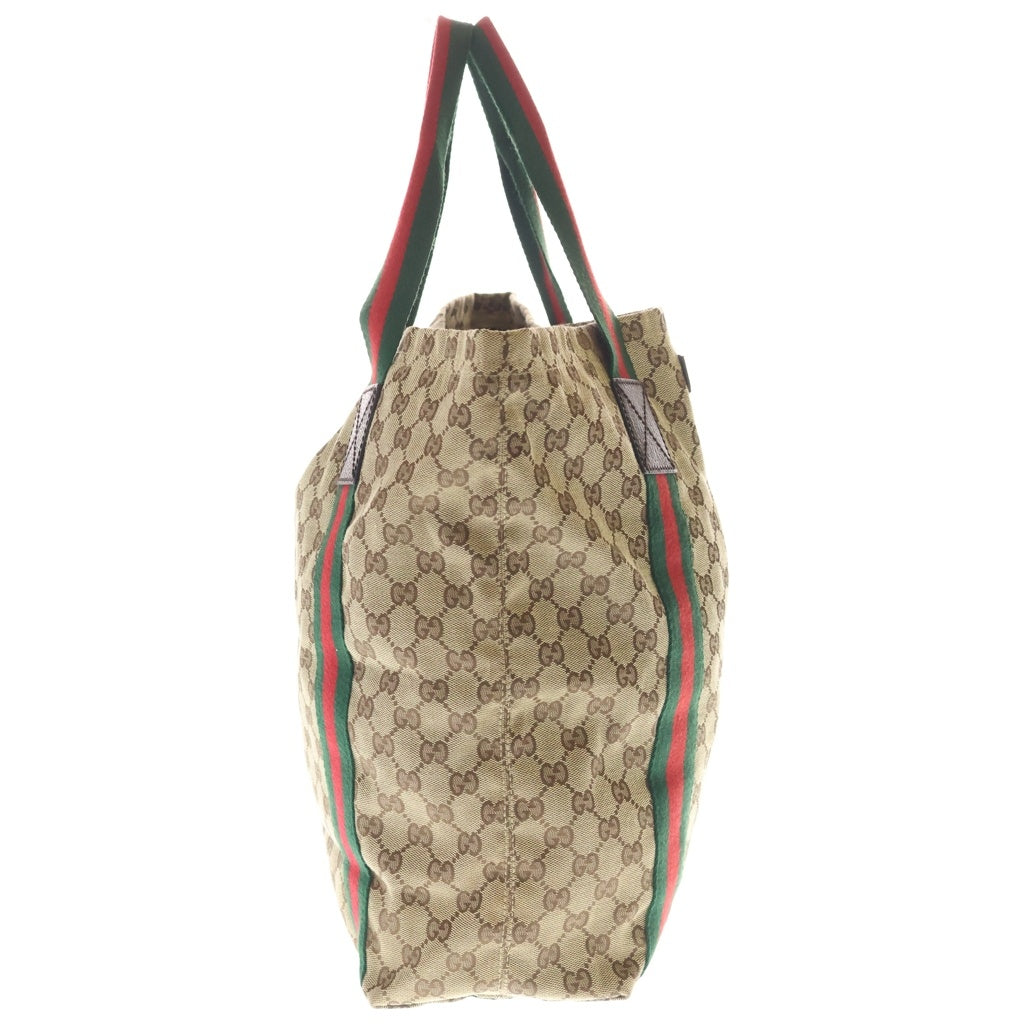 GUCCI(グッチ) GGキャンバス シェリーライン トートバッグ ハンドバッグ ブラウン キャンバス 189669 レディース