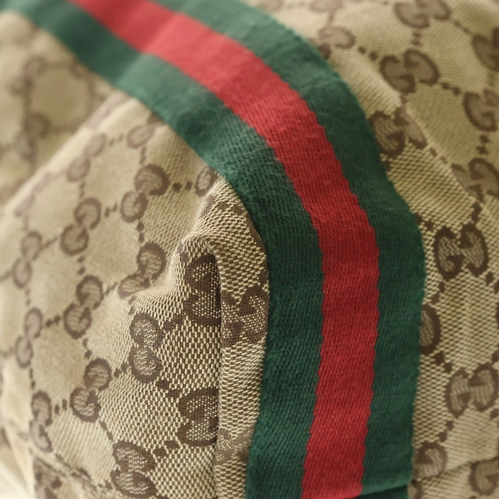GUCCI(グッチ) GGキャンバス シェリーライン トートバッグ ハンドバッグ ブラウン キャンバス 189669 レディース
