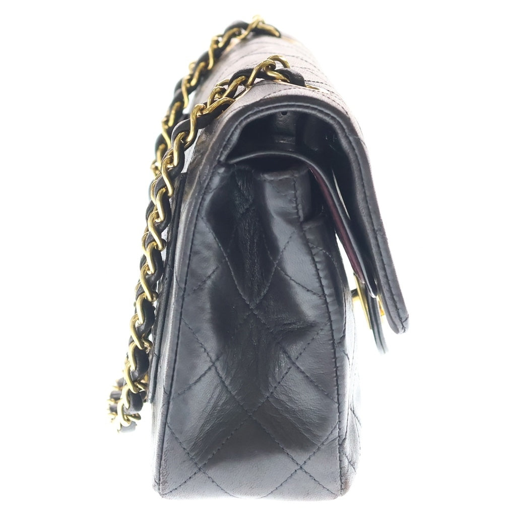 CHANEL(シャネル) マトラッセ23 ダブルフラップ チェーンショルダーバッグ ブラック ラムスキン ゴールド金具 レディース