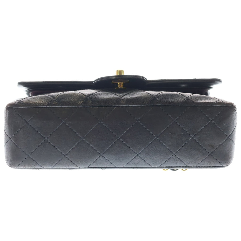 CHANEL(シャネル) マトラッセ23 ダブルフラップ チェーンショルダーバッグ ブラック ラムスキン ゴールド金具 レディース