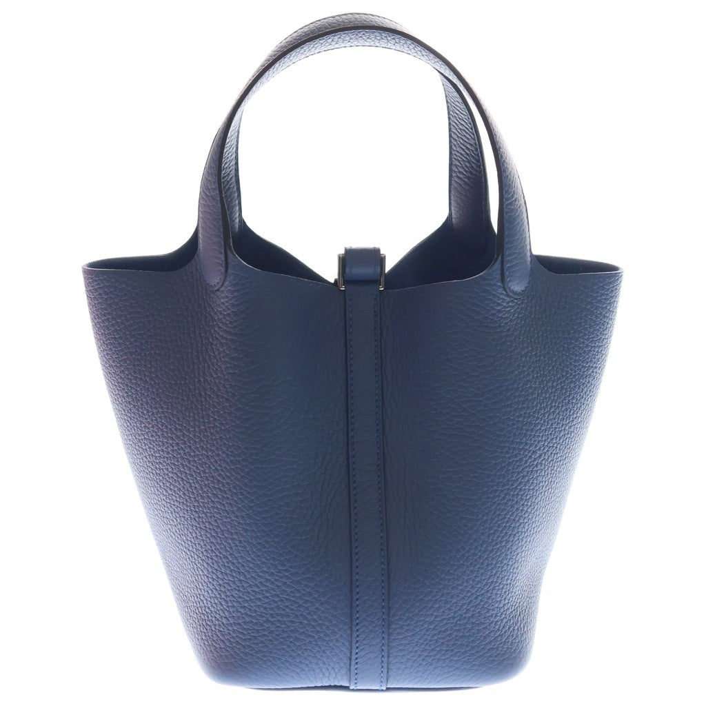 HERMES(エルメス) ピコタンロックPM トリヨンクレマンス シルバー金具 ハンドバッグ G刻印 ブルータイ レディース