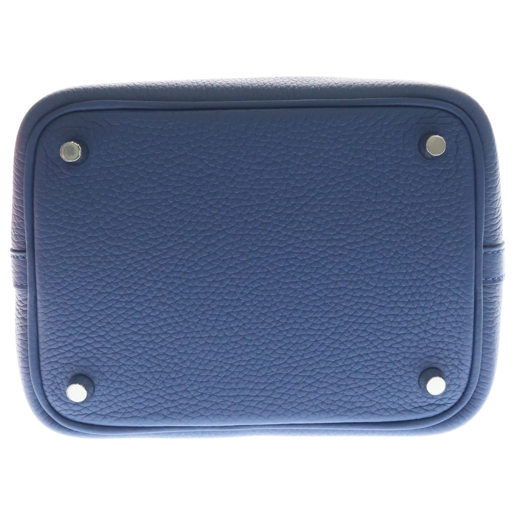 HERMES(エルメス) ピコタンロックPM トリヨンクレマンス シルバー金具 ハンドバッグ G刻印 ブルータイ レディース