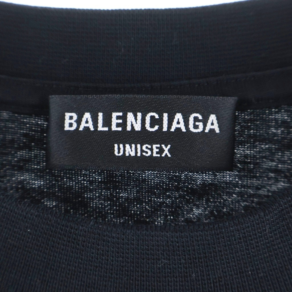 BALENCIAGA(バレンシアガ) 22AW CITIES PARIS MEDIUM FIT T-SHIRT パリロゴプリント半袖Tシャツ ブラック #XS 612966