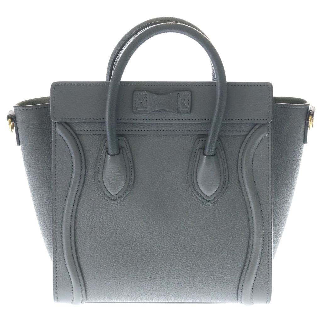 CELINE(セリーヌ) ラゲージ ナノ 2WAYショルダーバッグ ハンドバッグ グレー レザー レディース