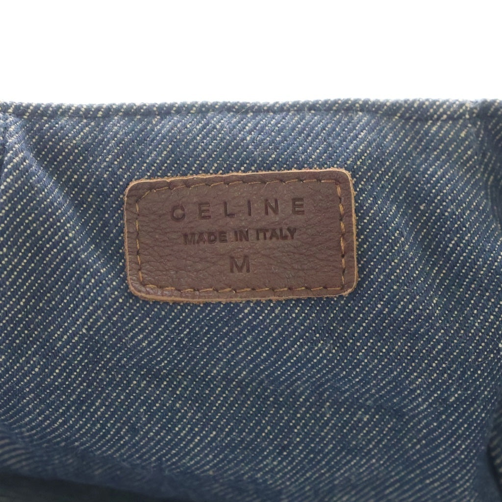 CELINE(セリーヌ) マカダム スタッズキャスケット 帽子 インディゴブルー デニム×レザー レディース