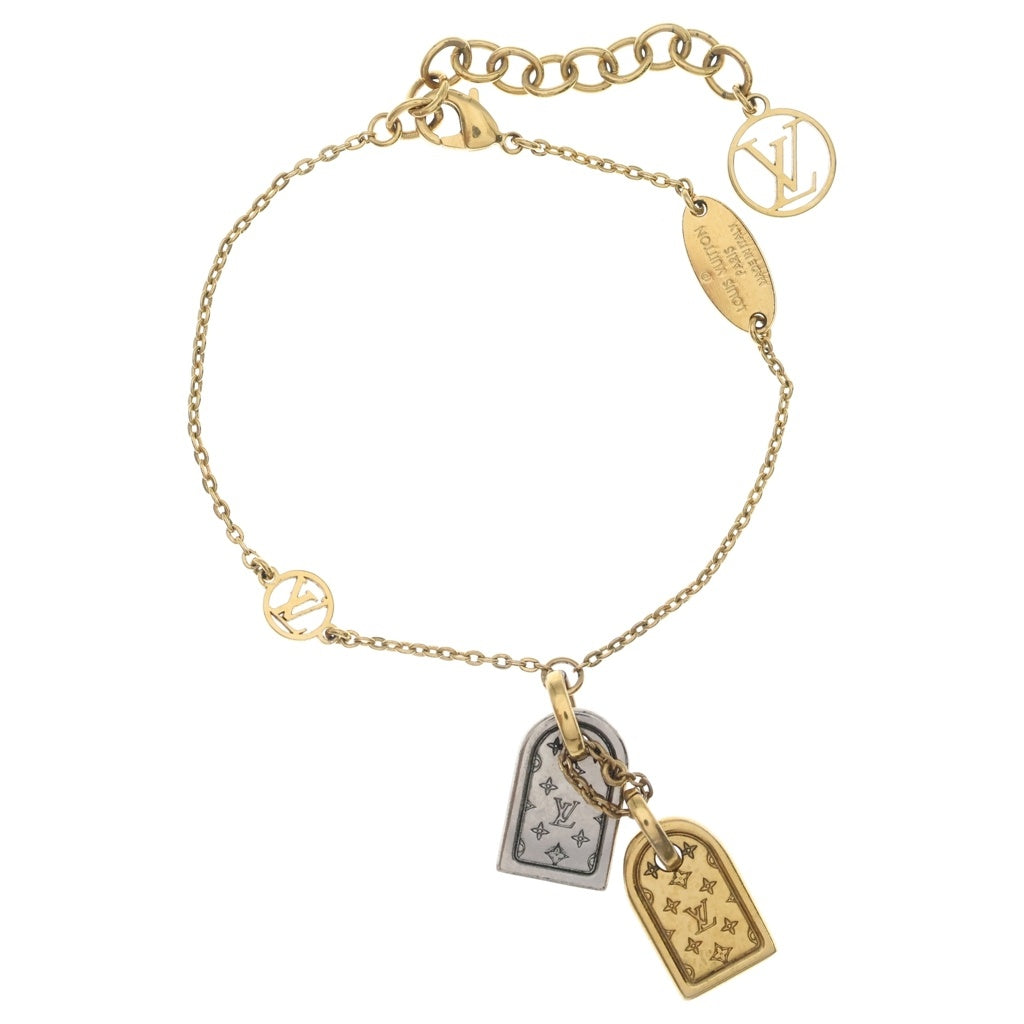 LOUIS VUITTON(ルイヴィトン) ナノグラム ブレスレット GP ゴールド×シルバー M63142 レディース