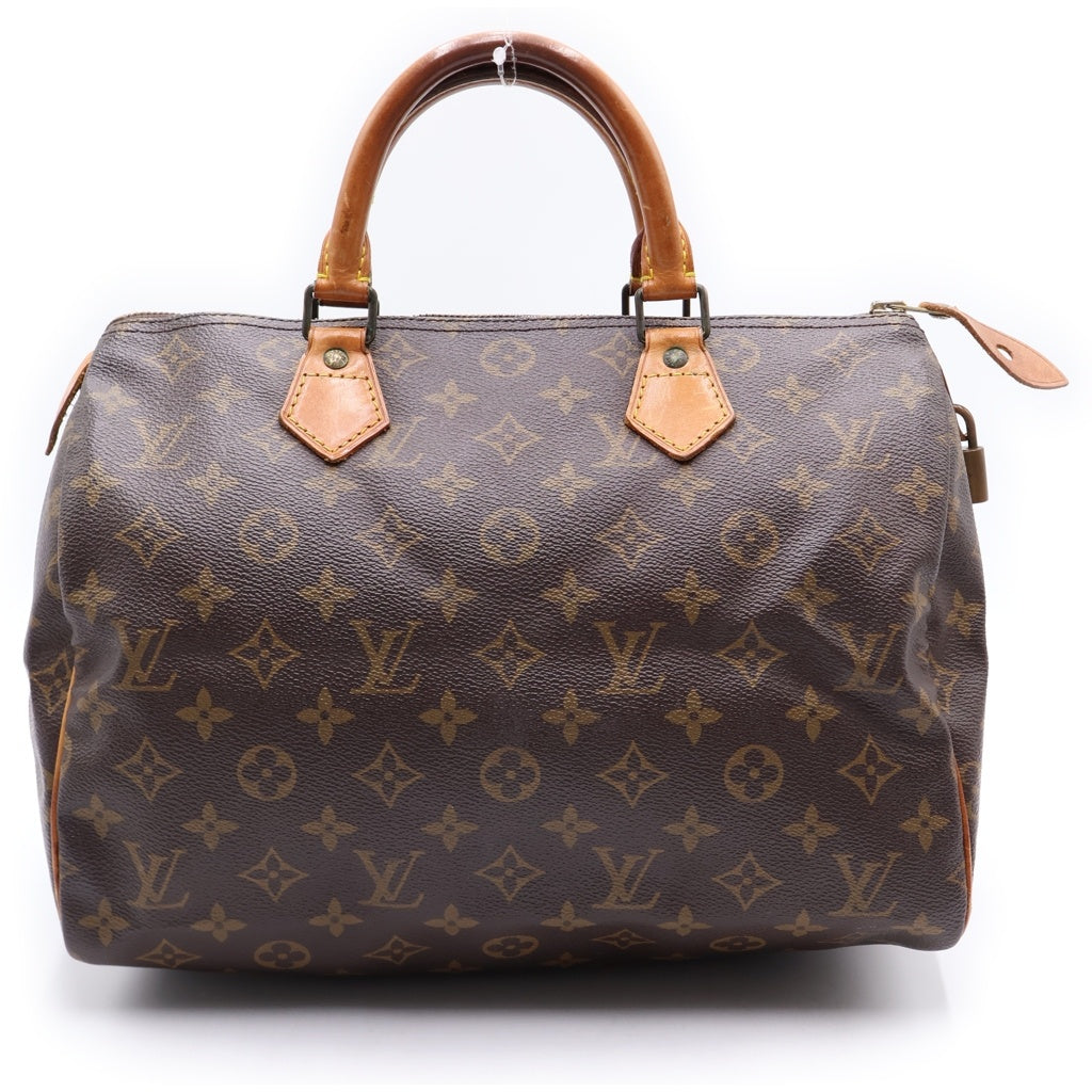LOUIS VUITTON(ルイヴィトン) モノグラム スピーディ25 ハンドバッグ ボストンバッグ ブラウン レザー×PVC M41528 ゴールド金具 レディース