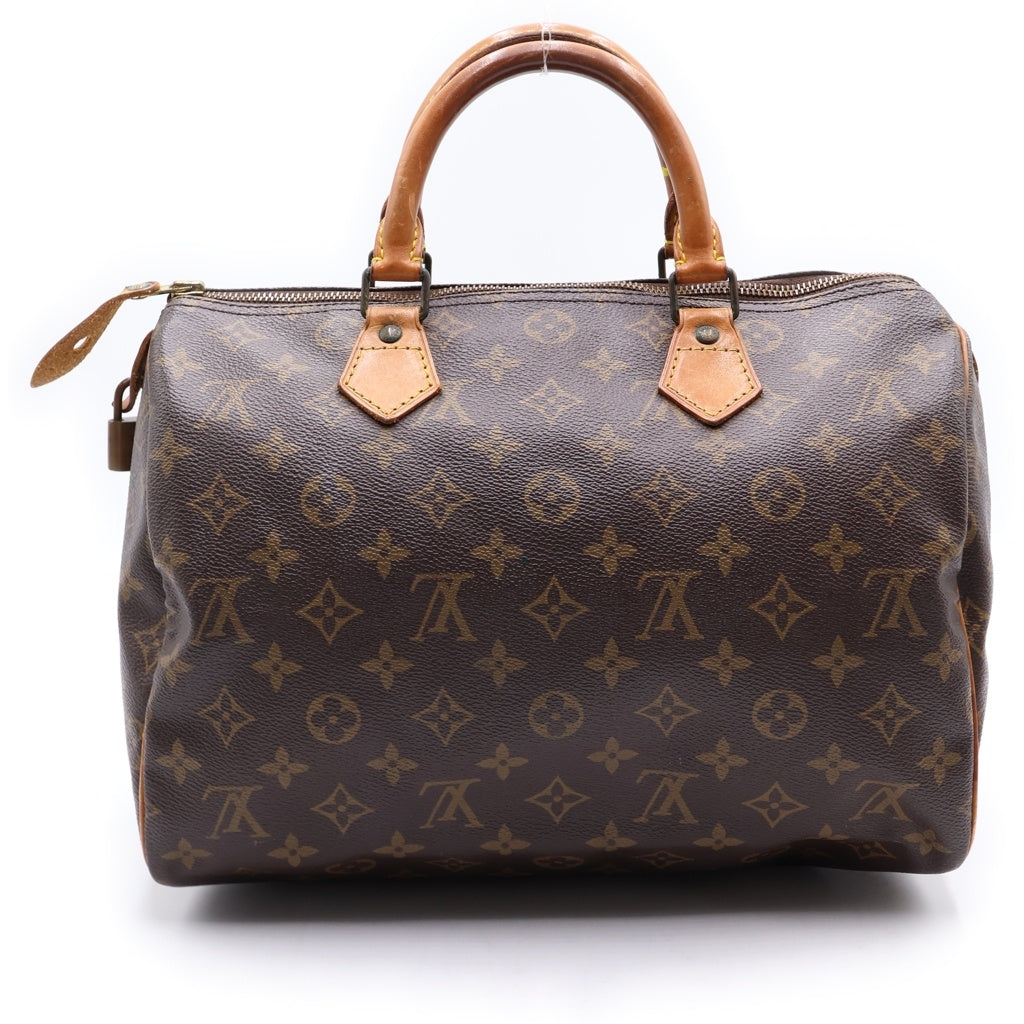 LOUIS VUITTON(ルイヴィトン) モノグラム スピーディ25 ハンドバッグ ボストンバッグ ブラウン レザー×PVC M41528 ゴールド金具 レディース