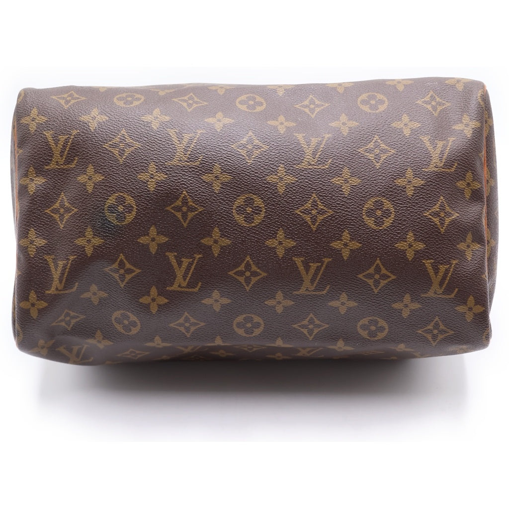LOUIS VUITTON(ルイヴィトン) モノグラム スピーディ25 ハンドバッグ ボストンバッグ ブラウン レザー×PVC M41528 ゴールド金具 レディース