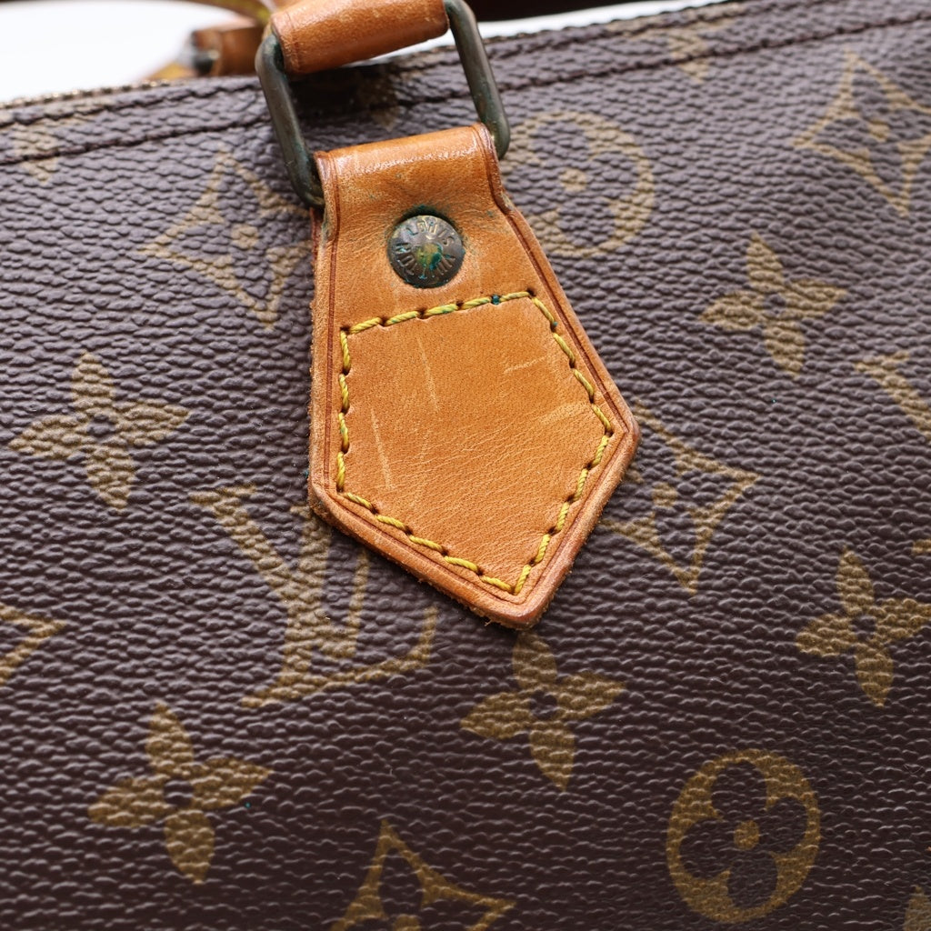 LOUIS VUITTON(ルイヴィトン) モノグラム スピーディ25 ハンドバッグ ボストンバッグ ブラウン レザー×PVC M41528 ゴールド金具 レディース