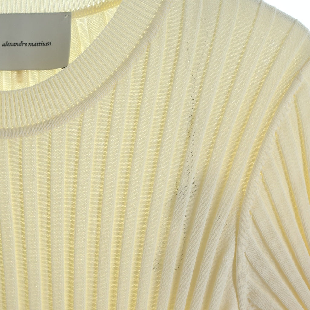 ami paris(アミパリス) ライト リブビスコースニット ミニゴデット ドレス アイボリー コットン FDR671.KN0160.136 レディース