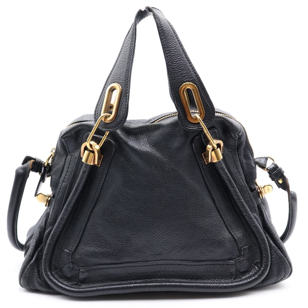 Chloe(クロエ) パラティ 2WAYハンドバッグ ショルダーバッグ ブラック レザー ゴールド金具 レディース