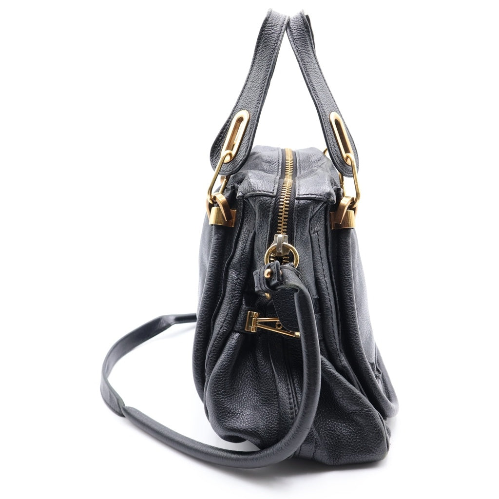 Chloe(クロエ) パラティ 2WAYハンドバッグ ショルダーバッグ ブラック レザー ゴールド金具 レディース