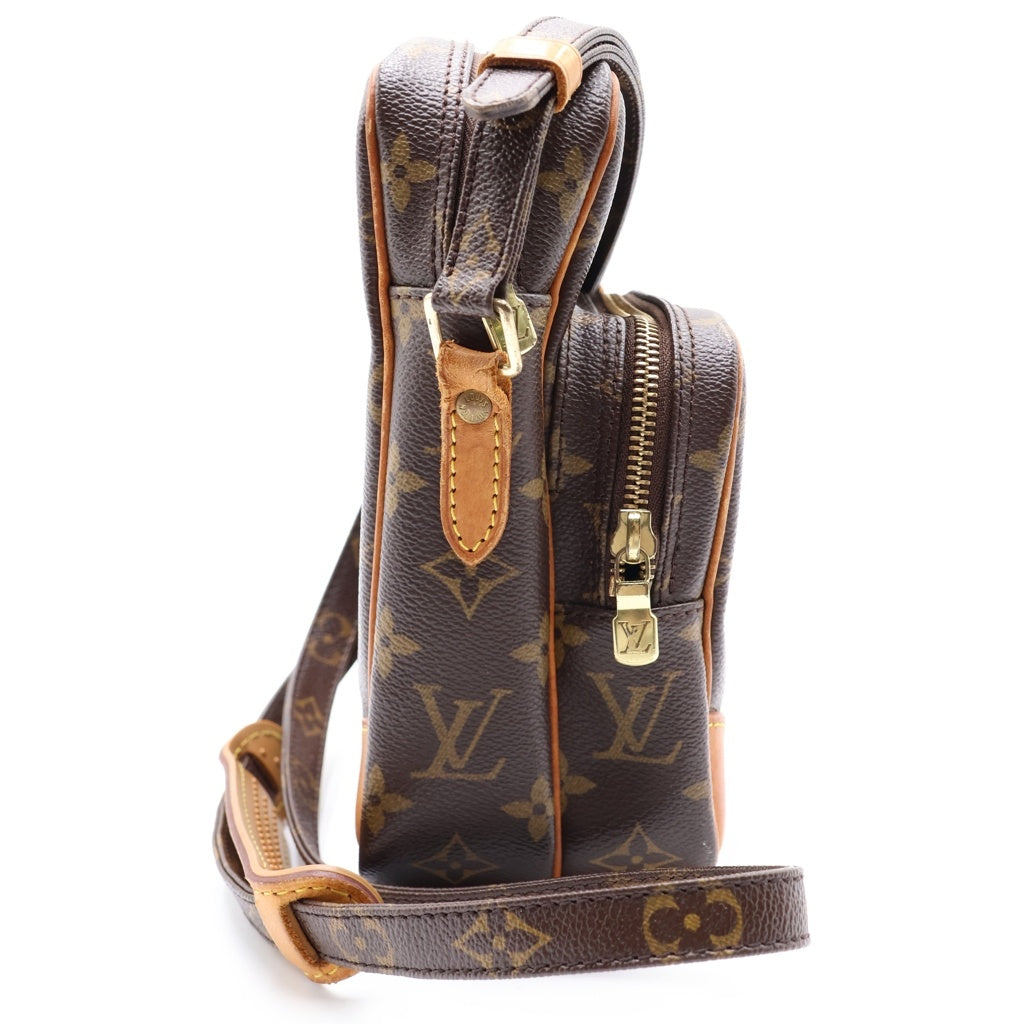 LOUIS VUITTON(ルイヴィトン) モノグラム アマゾン ショルダーバッグ ミニバッグ ブラウン レザー×PVC M45236 ゴールド金具 レディース