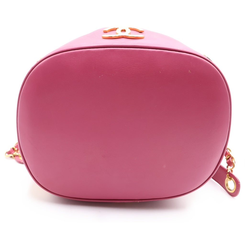 CHANEL(シャネル) トリプルココ 巾着バッグ ショルダーバッグ ピンク レザー ゴールド金具 レディース