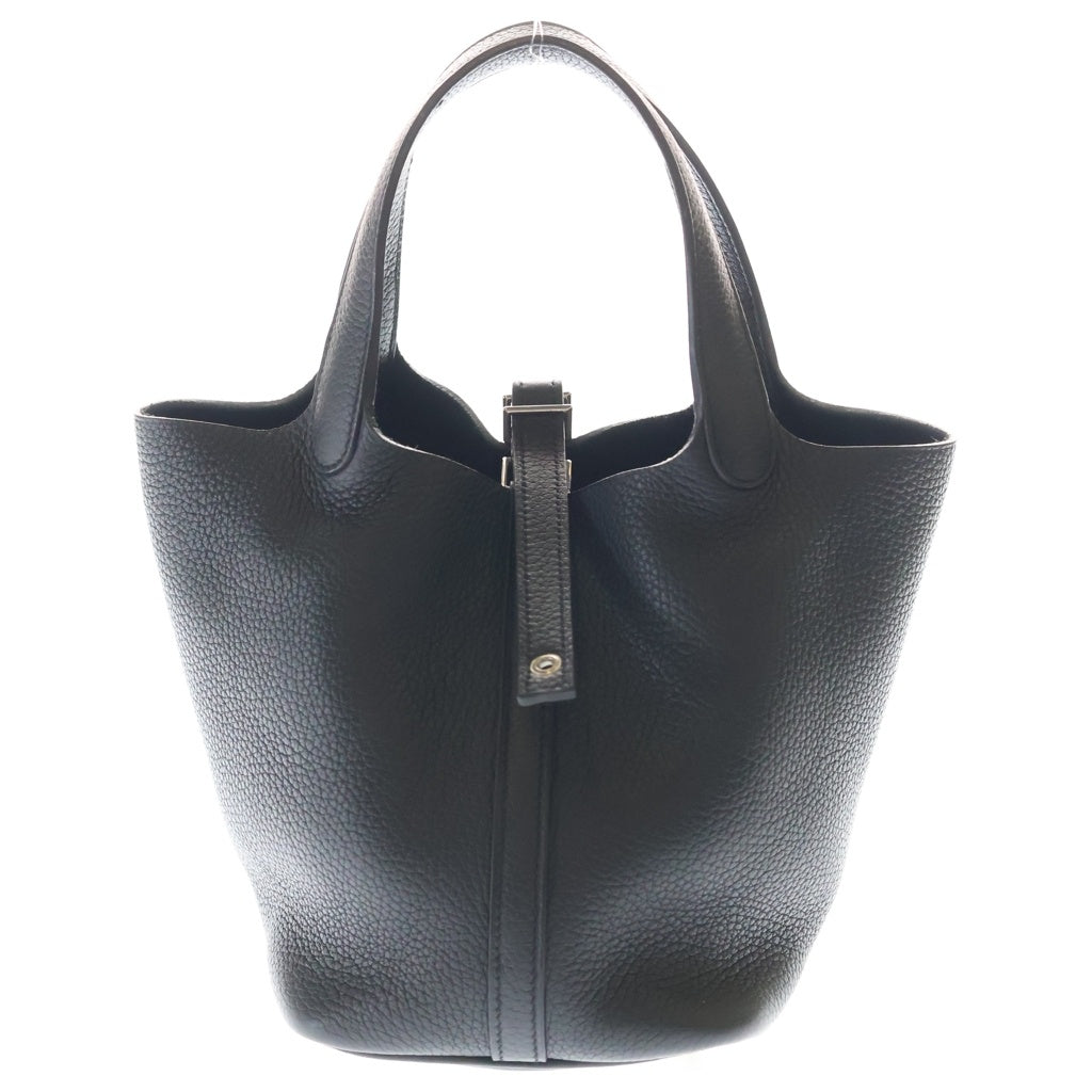 HERMES(エルメス) ピコタンロックPM トリヨンクレマンス シルバー金具 D刻印 ハンドバッグ トートバッグ ノワール ブラック レディース