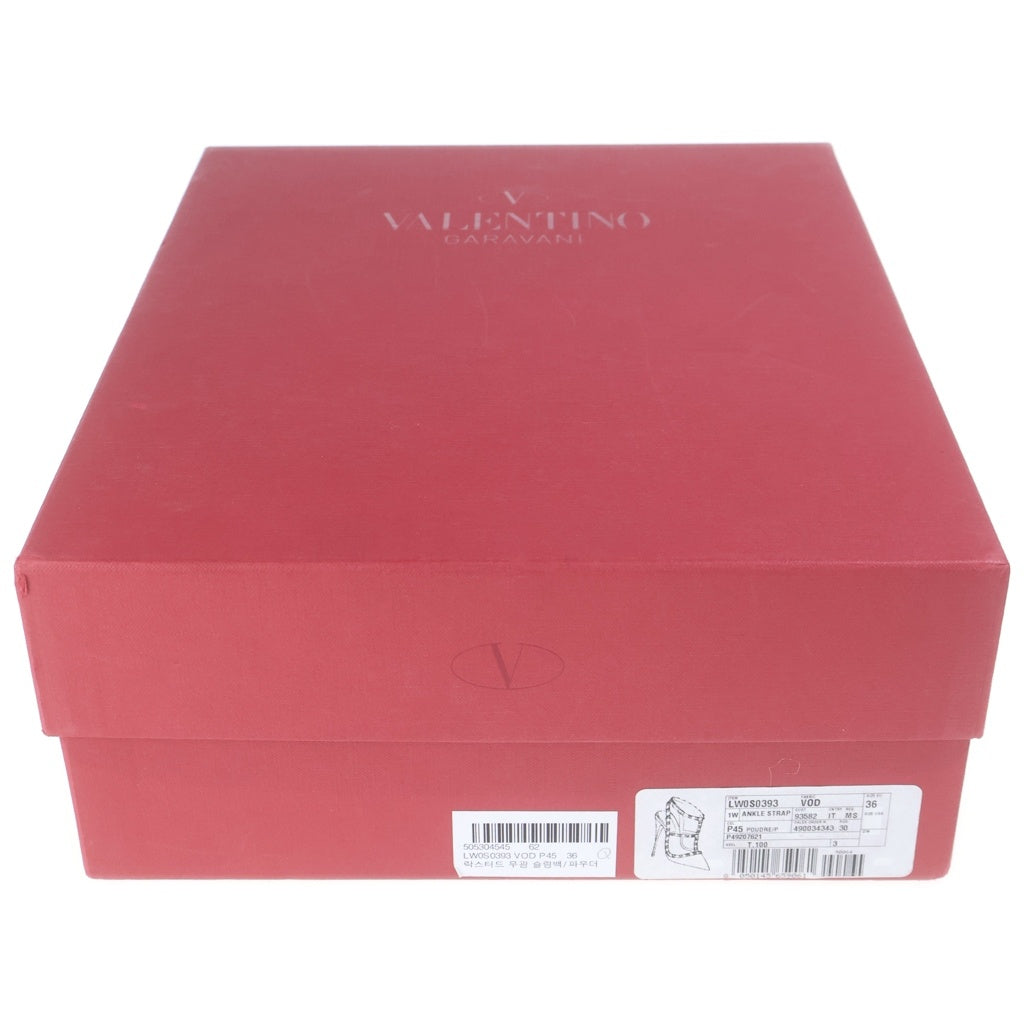VALENTINO(ヴァレンティノ) ロックスタッズ アンクルストラップ レザー ヒール パンプス ピンク系 #36 LW0S0393 レディース