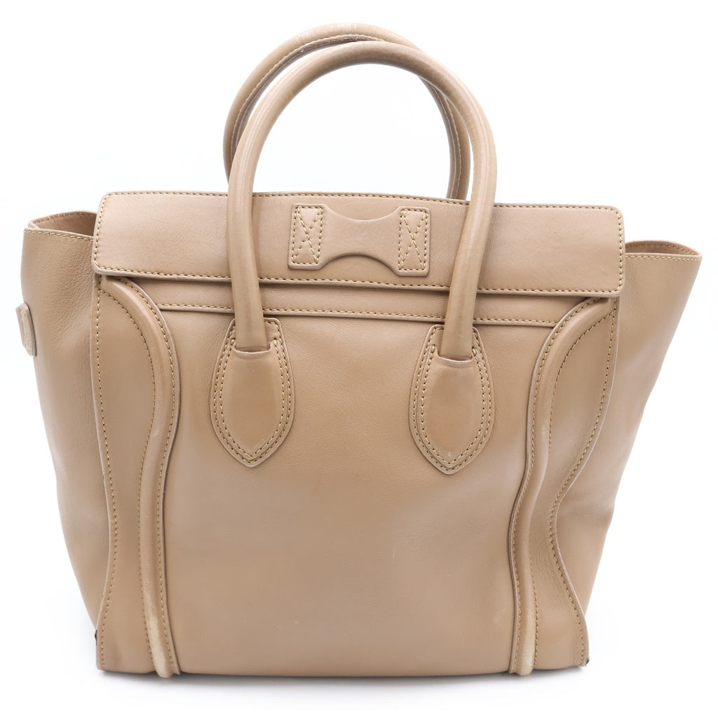 CELINE(セリーヌ) ラゲージ ハンドバッグ ベージュ ブラウン レザー ゴールド金具 レディース