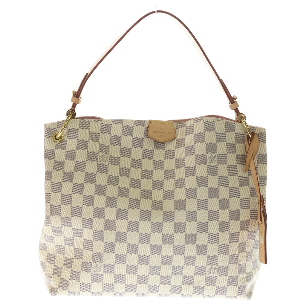 LOUIS VUITTON(ルイヴィトン) ダミエアズール グレースフルPM ハンドバッグ トートバッグ アイボリー×ブラウン レザー×PVC N42249 ゴールド金具 レディース