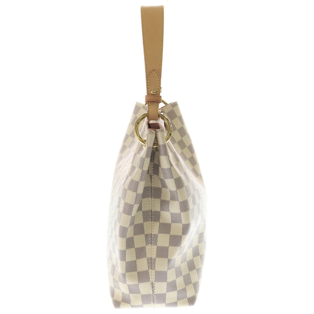 LOUIS VUITTON(ルイヴィトン) ダミエアズール グレースフルPM ハンドバッグ トートバッグ アイボリー×ブラウン レザー×PVC N42249 ゴールド金具 レディース
