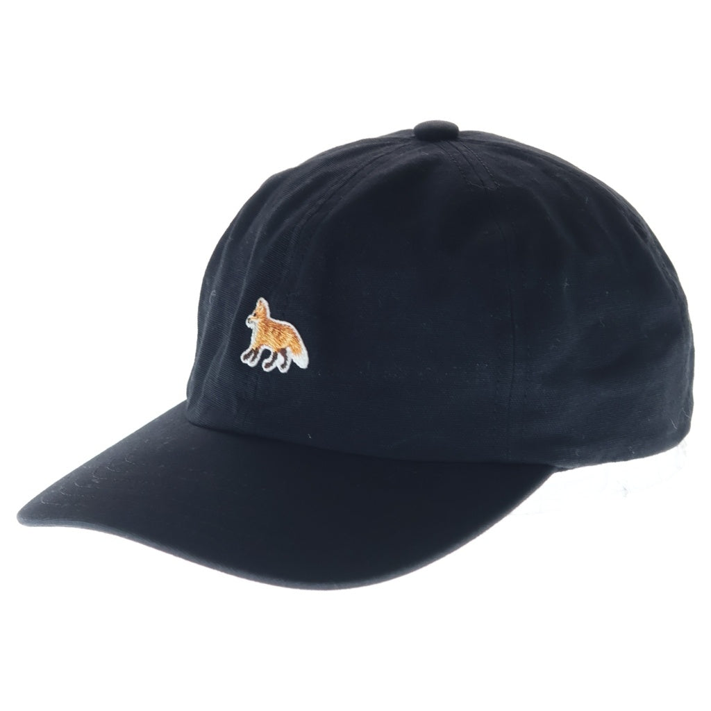 MAISON KITSUNE(メゾンキツネ) ベースボールキャップ 帽子 BABY FOX 6P CAP ベイビーフォックス6Pキャップ コットン ブラック レディース