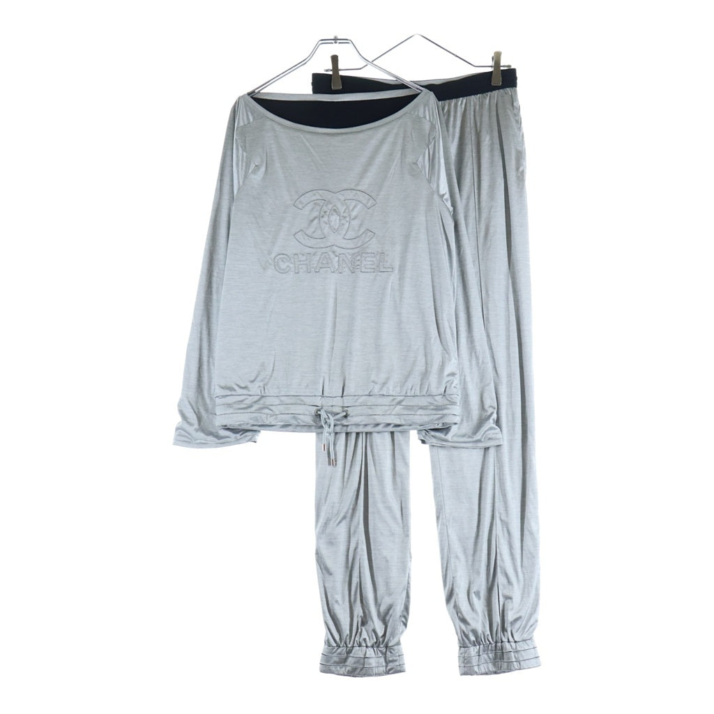 CHANEL(シャネル) ココマーク メタリックシルバー セットアップ ポリエステル カットソー ジョガーパンツ シルバー P43496K04412 レディース