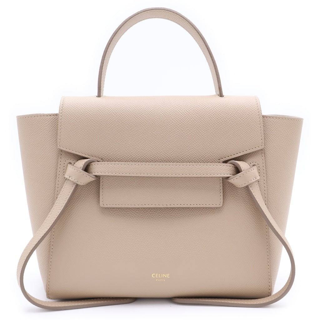 CELINE(セリーヌ) ベルトバッグ マイクロ ライトトープ カーフスキン レザー 2WAY ハンド ショルダーバッグ ベージュ 189003ZVA.18LT レディース