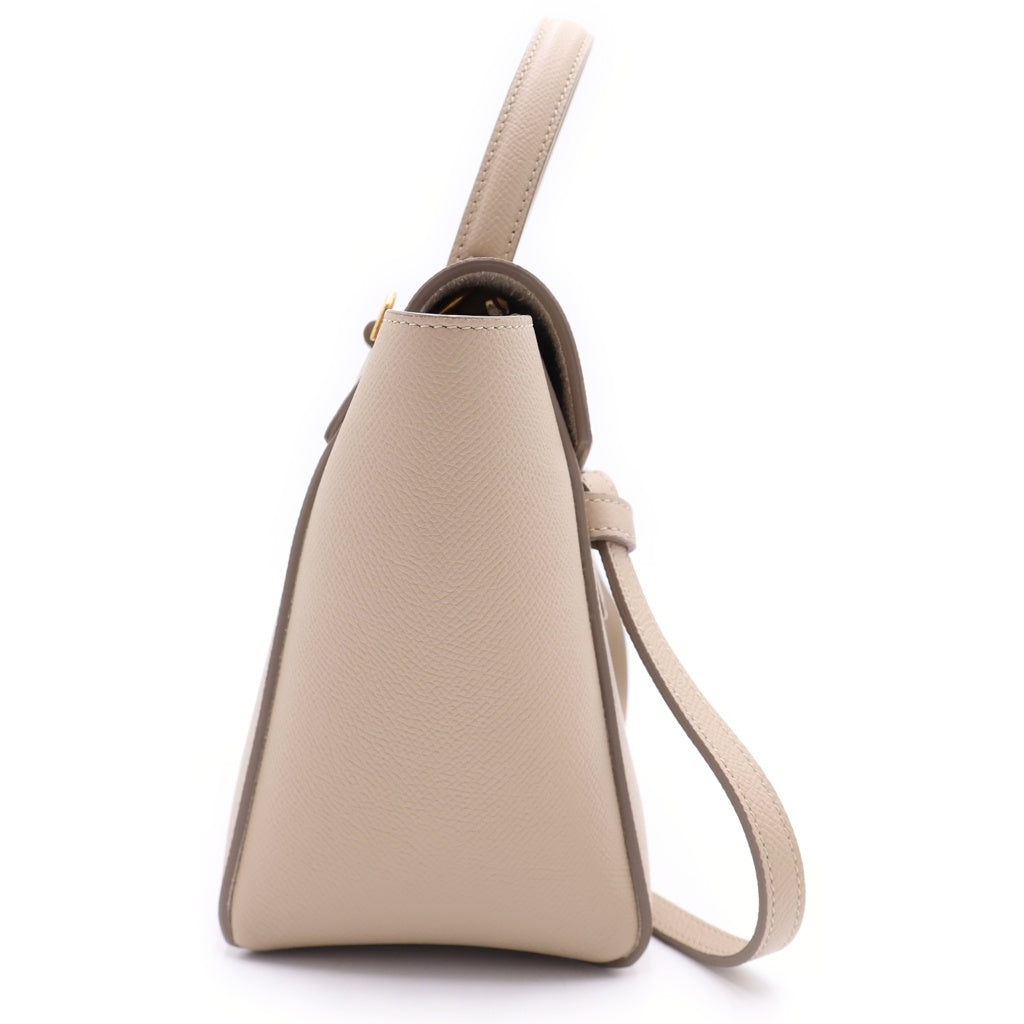 CELINE(セリーヌ) ベルトバッグ マイクロ ライトトープ カーフスキン レザー 2WAY ハンド ショルダーバッグ ベージュ 189003ZVA.18LT レディース