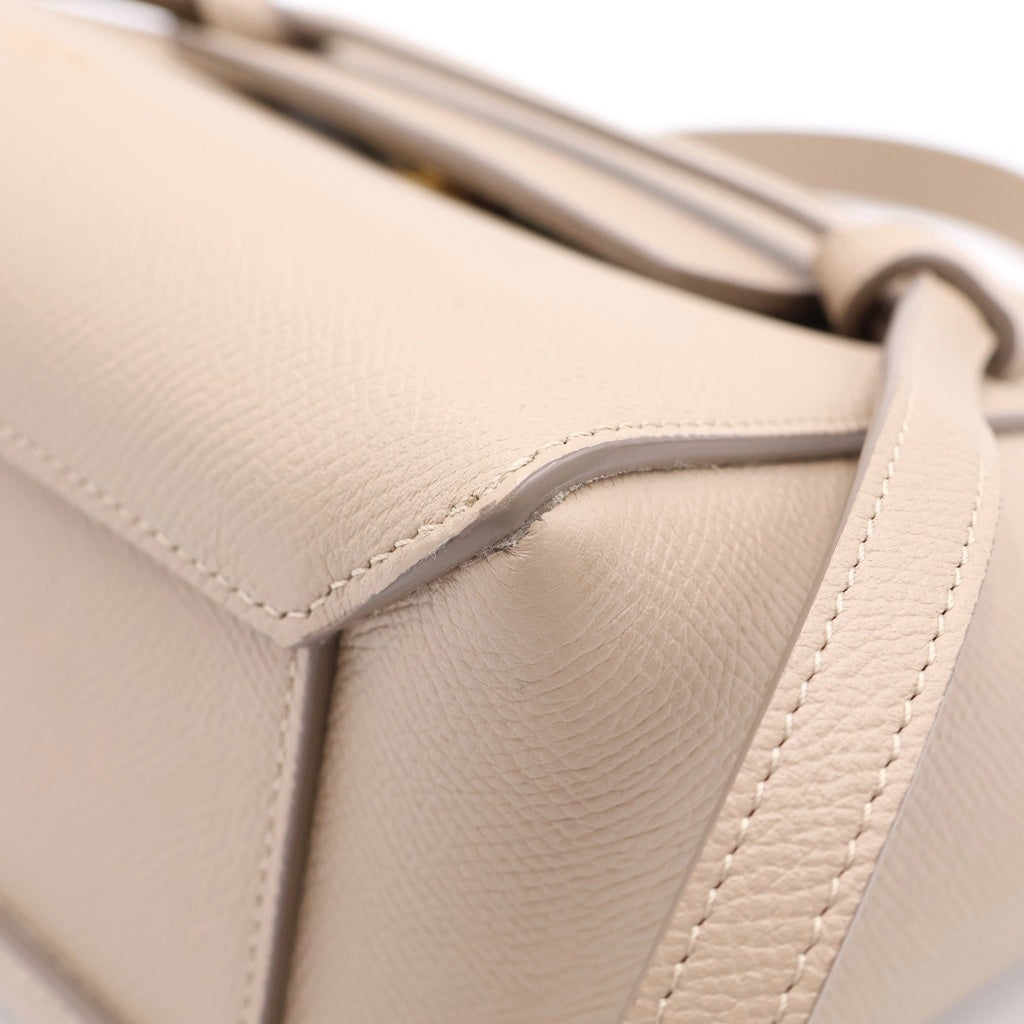 CELINE(セリーヌ) ベルトバッグ マイクロ ライトトープ カーフスキン レザー 2WAY ハンド ショルダーバッグ ベージュ 189003ZVA.18LT レディース