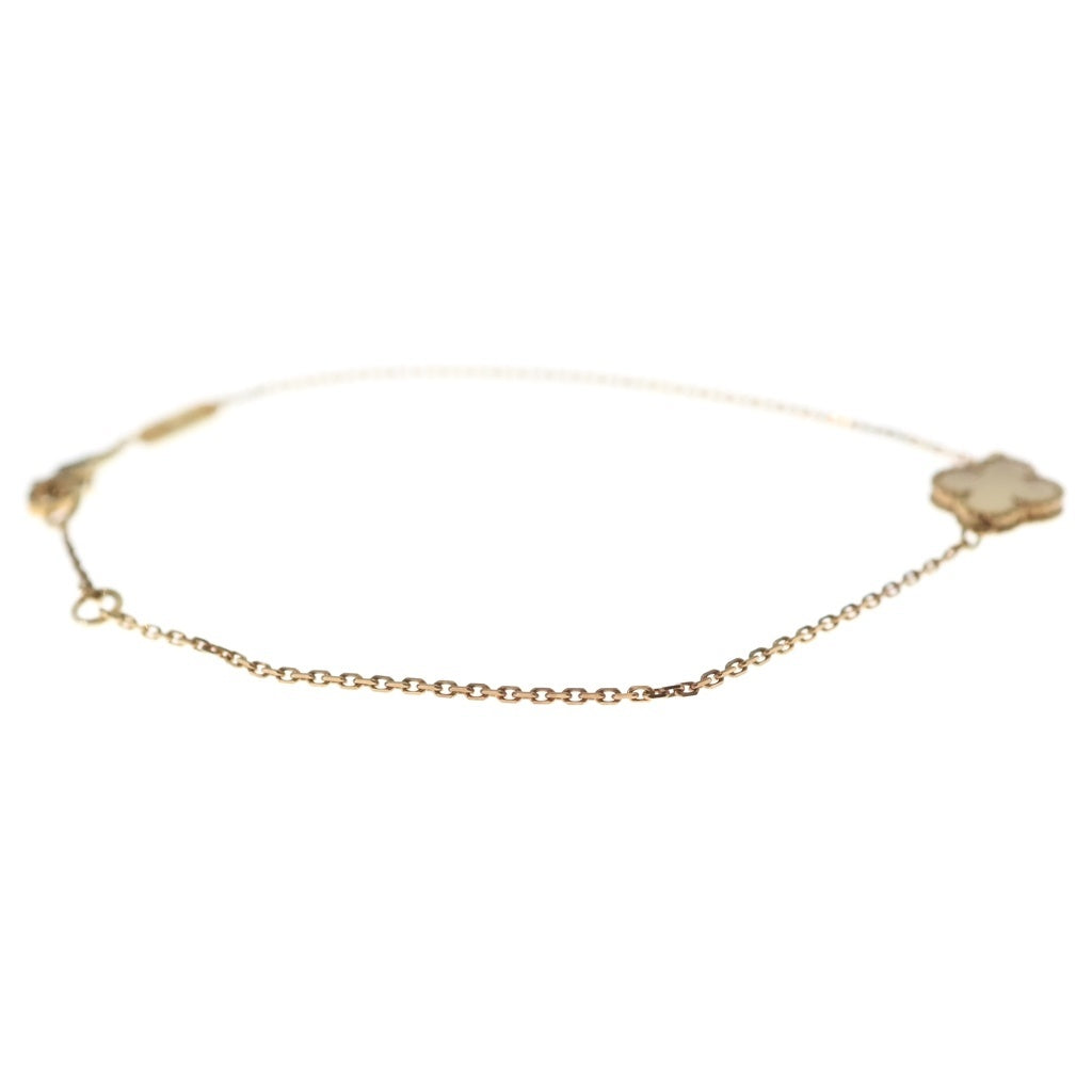 Van Cleef & Arpels(ヴァンクリーフアンドアーペル) スウィートアルハンブラ マザーオブパール ホワイトシェル Au750 K18YG ブレスレット イエローゴールド VCARF68800 レディース