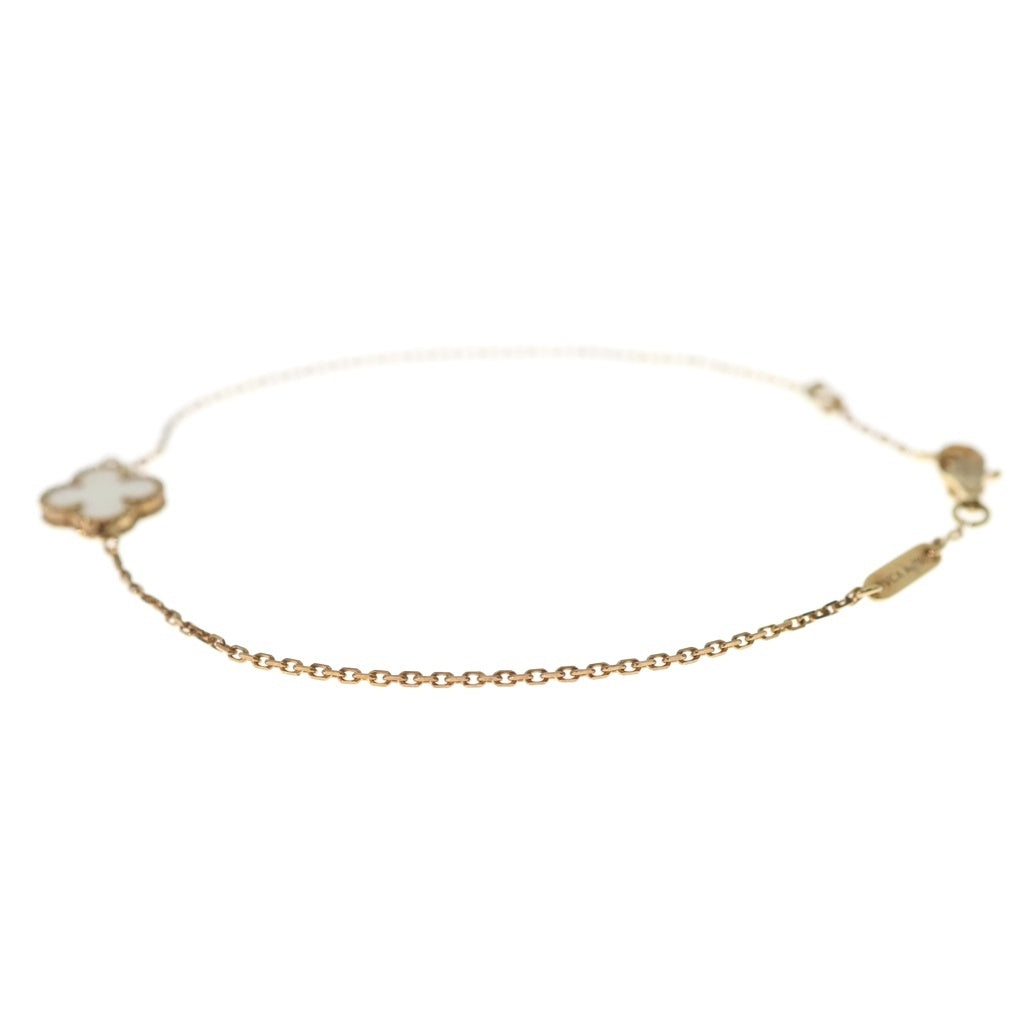 Van Cleef & Arpels(ヴァンクリーフアンドアーペル) スウィートアルハンブラ マザーオブパール ホワイトシェル Au750 K18YG ブレスレット イエローゴールド VCARF68800 レディース