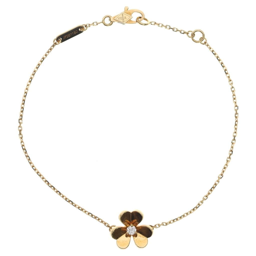 Van Cleef & Arpels(ヴァンクリーフアンドアーペル) フリヴォル 1Pダイヤモンド Au750 K18YG ミニブレスレット イエローゴールド VCARPOJ200 レディース
