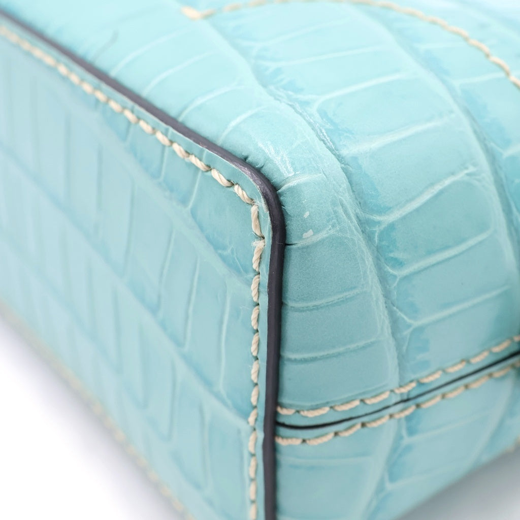 Chloe(クロエ) ダリアミニ チェーンバッグ ショルダーバッグ ミントグリーン 型押しクロコ ゴールド金具 レディース