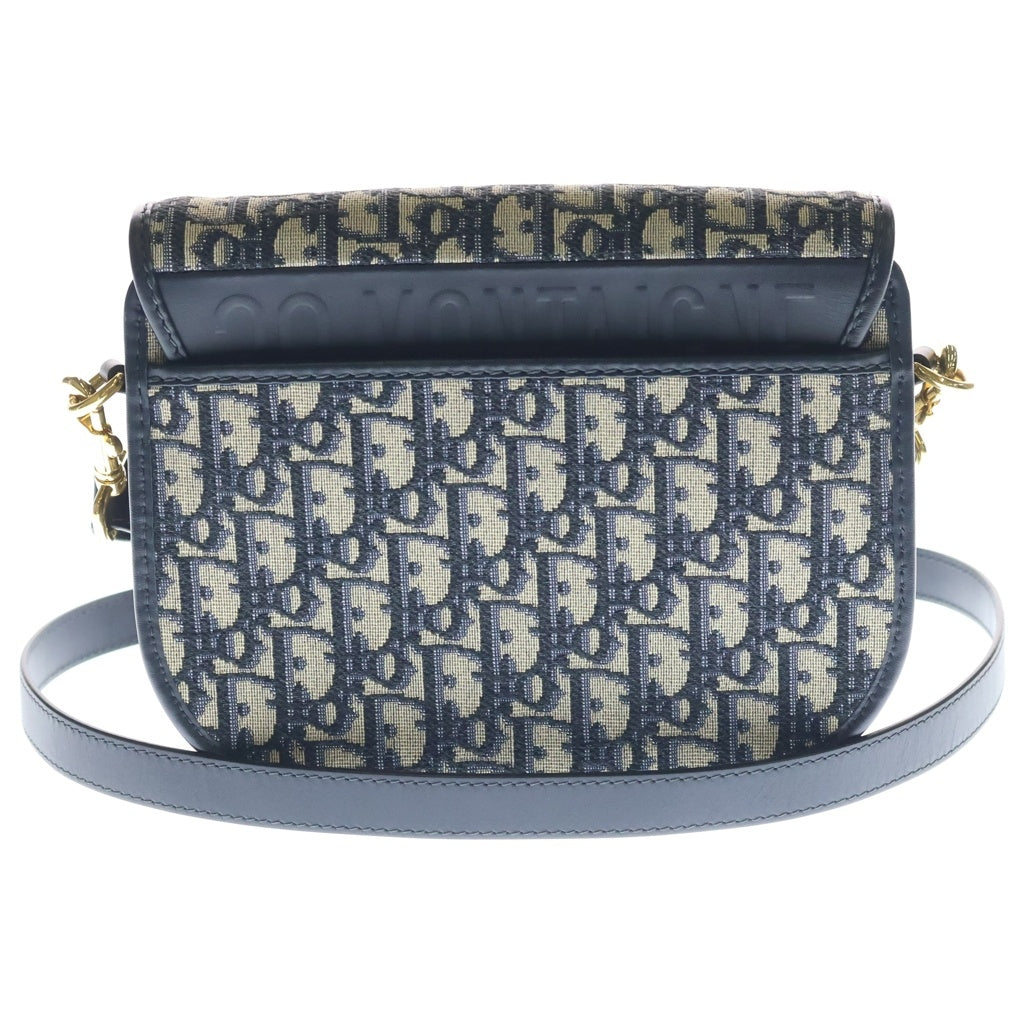 Christian Dior(クリスチャンディオール) オブリーク ボビー ショルダーバッグ ネイビー キャンバス×レザー M9319UTZQ ゴールド金具 レディース