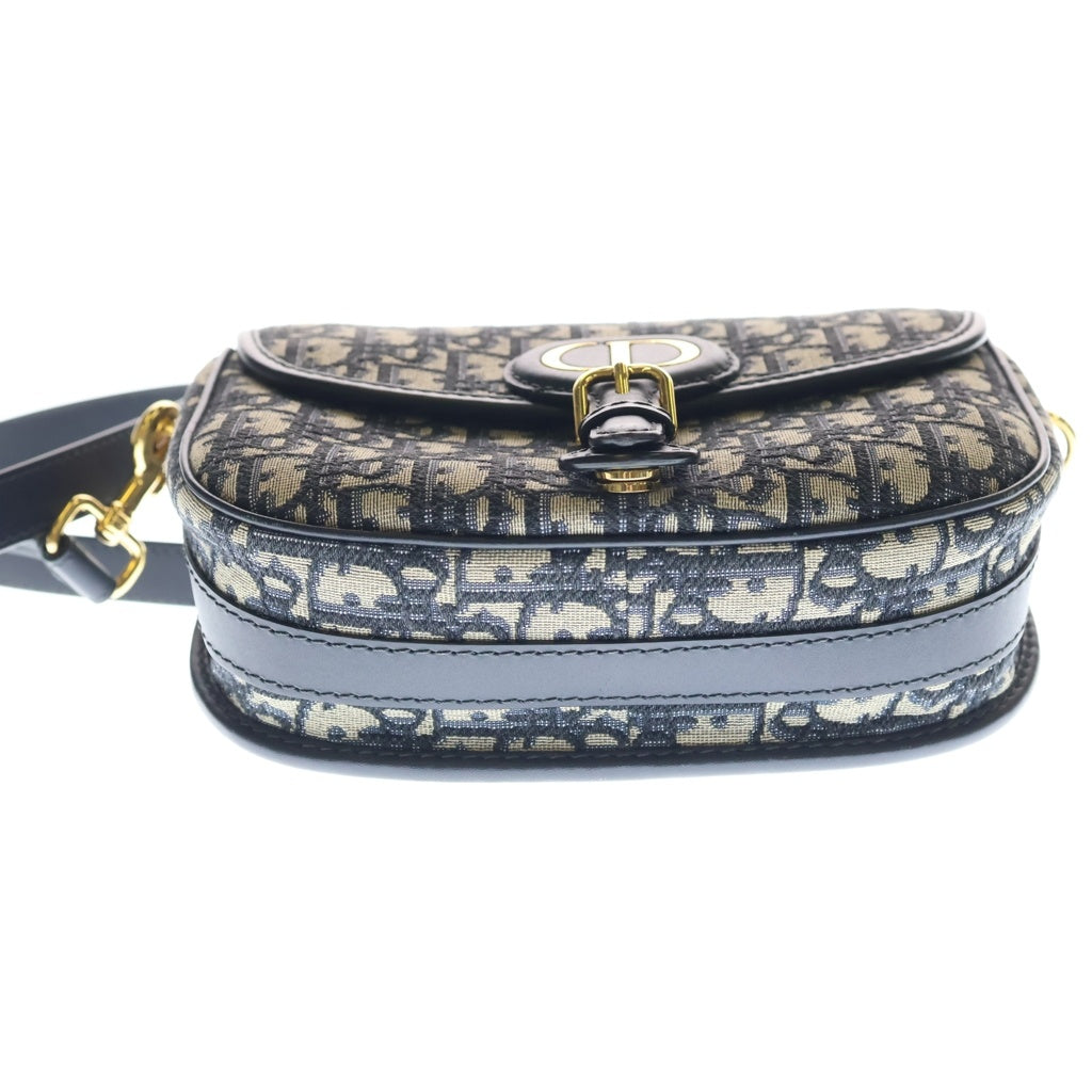 Christian Dior(クリスチャンディオール) オブリーク ボビー ショルダーバッグ ネイビー キャンバス×レザー M9319UTZQ ゴールド金具 レディース