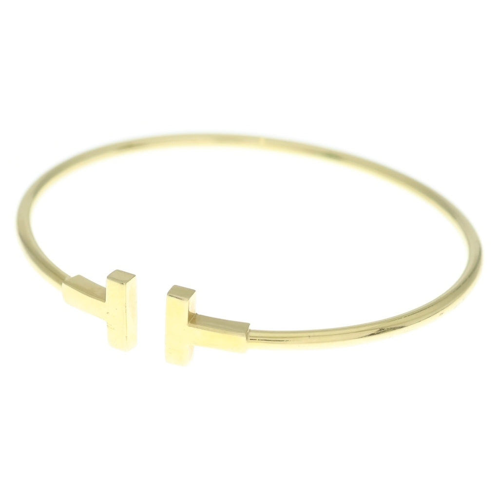 TIFFANY & Co.(ティファニー) Tワイヤー ワイド ブレスレット バングル イエローゴールド Au750YG レディース